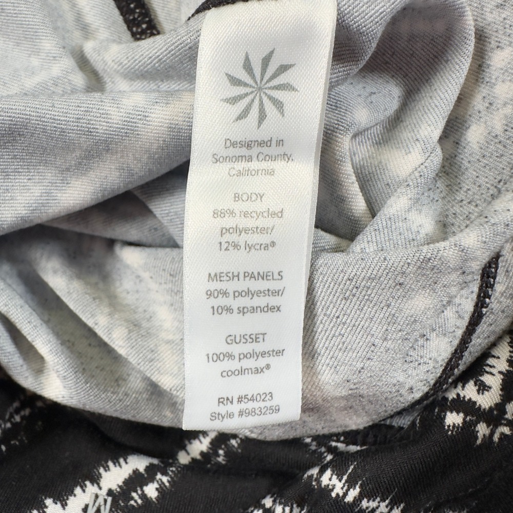 Athleta Women's Medium Capri Athletic Leggings Black White Striped Pants - Picture 6 of 10